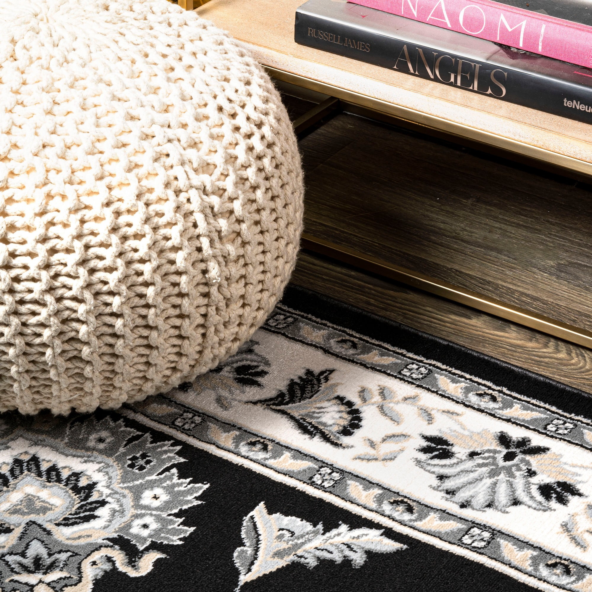 JONATHAN Y MODERN PERSIAN 4 x 6 Area Rug, Cherie French Cottage - Black/Cream, MDP505D-4