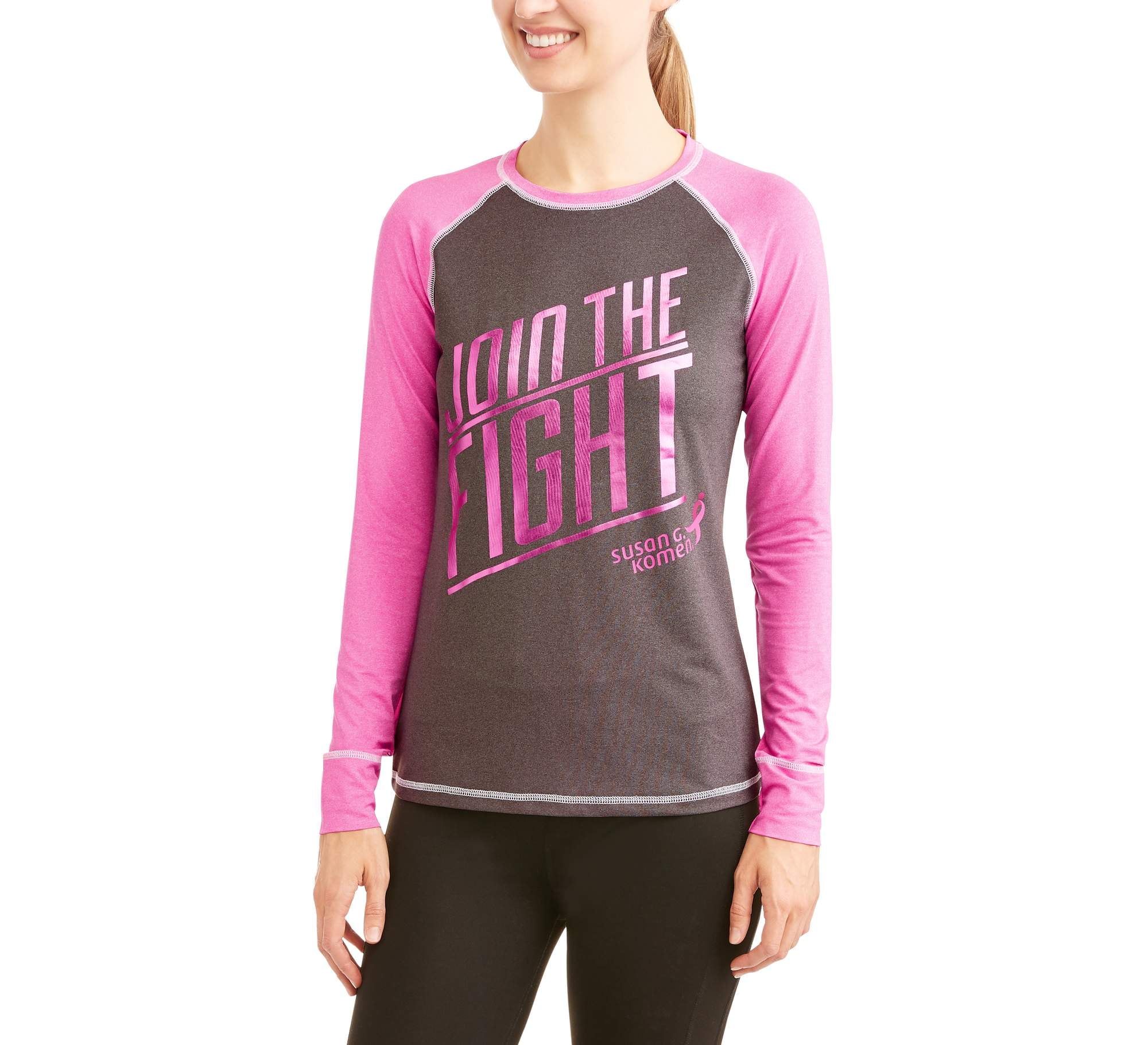 Active - Susan G Komen Women's Performance Baseball T-Shirt - Walmart.com - Walmart.com