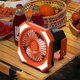 thumbnail image 4 of Ventilador de escritorio pequeño con batería para acampar, ventilador portátil de 3 velocidades para acampar, 4000 mAh, color negro y naranja, 4 of 5