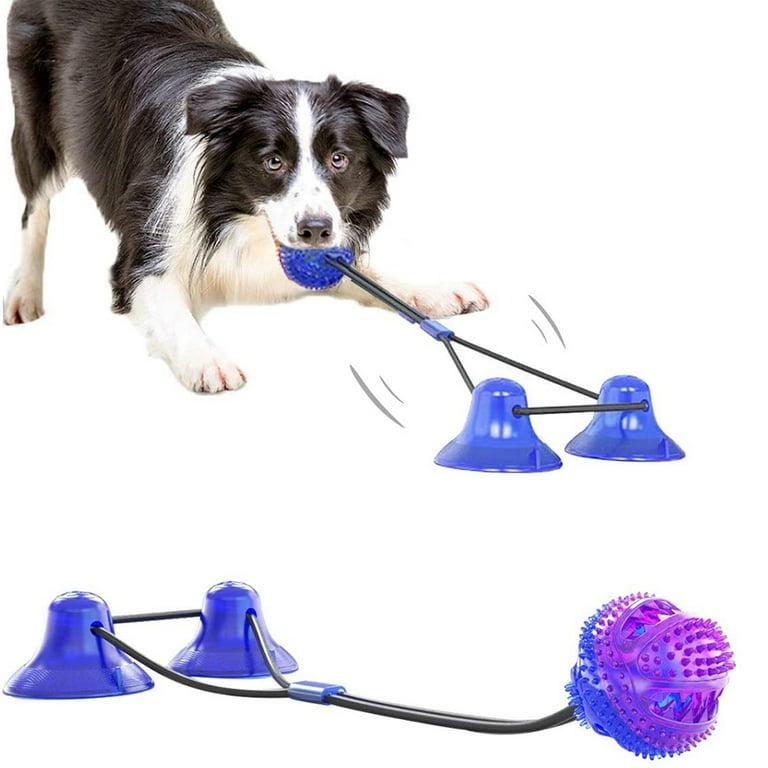 Dog Chew Toys Suction Cup Tug of War Toy Multifunction Interactive Pet  Aggressive Chewers Toothbrush Dog Toys Ball with Teeth Cleaning for Small  Large Dogs 