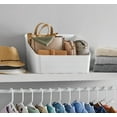 Mainstays Wide Flex Closet Shelf Storage Bin, Arctic White