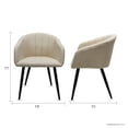 thumbnail image 4 of Set de 2 Sillas para comedor Burgos Mundo In Madera Solida Tapizada Base Metalica Crema, 4 of 8