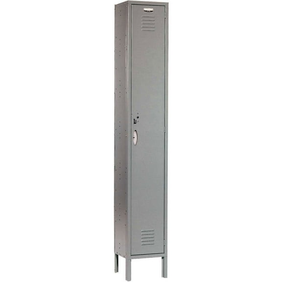 Global Industrial 652040GY 12 x 18 x 72 in. Single Tier Capital Locker with 1 Door Ready to Assemble, Gray