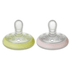 Tommee Tippee Breast-Like Pacifier Night, Glow in the Dark, Skin-Like Texture, Symmetrical Design, BPA-Free Binkies, 0-6m, 2-Count, Pink/Yellow