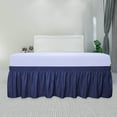 thumbnail image 2 of Easy-Going Wrap Around Ruffled Bed Skirt 18 Inch for Queen, King Size Beds, Navy, 2 of 6