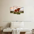 thumbnail image 2 of Elephant Stock Brown Texas Longhorn Wall Art - Horizontal Multi Panel Canvas - Living Room Wall Decor - Animal Multi Panel - Gray And Green Decor - 30" x 18", 2 of 4