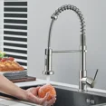 thumbnail image 5 of Brushed Nickel Kitchen Faucet with Pull Down Sprayer Single Handle Sink Mixer, 5 of 9