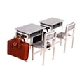 thumbnail image 1 of 1/12 miniaturas muebles de muñecas muebles de aula paisajismo silla de mesa de la escuela conjunta de muebles de muñecas para la sala de estudio, 1 of 8