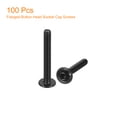 thumbnail image 3 of Uxcell Flanged Button Head Socket Cap Screws, 100 Pcs M4x30mm - 304 Stainless Steel Socket Drive Fasteners Bolts, Fully Thread Machine Screws (Black), 3 of 5