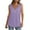 Purple, variant on Admvng Tops for Women Trendy Summer Large Solid V-Neck Loose Casual Button Tank Top S-5XL
