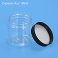 thumbnail image 4 of Uxcell 4oz/ 120ml Round Jars with Black Screw Top Lid Plastic Clear 4pcs, 4 of 5