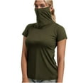 thumbnail image 3 of Fanxing Women's Sun Hoodie with Built-In Face Mask Sun Shirt Army Green,XXL, 3 of 8