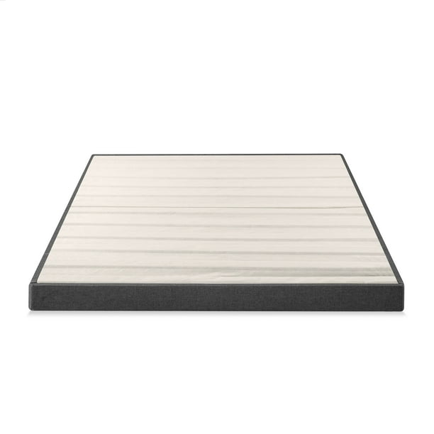 Zinus Upholstered 4” Metal Box Spring with Wood Slats, King