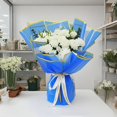thumbnail image 2 of DMIMIA 20 Sheets Flower Wrapping Paper, Waterproof Floral Bouquet Wrapping Paper for DIY Crafts, Gift Packaging, Flower Shop Bouquet Packaging(Blue,Gold Edge), 2 of 7