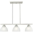 thumbnail image 2 of 6.5 inch 3 Light Brushed Nickel Island with Satin Glass Shade, 2 of 7