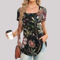 thumbnail image 2 of Hauts à Manches 3/4 pour Femmes Mode T-Shirt Imprimé Mi-Longueur Blouse à Manches 3/4 Col Rond Hauts Décontractés T-Shirts pour Femmes Mode T-Shirts à Manches 3/4 pour Femmes, 2 of 8