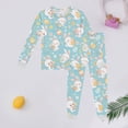 thumbnail image 2 of Rhuody Easter Outfits For Girls Long Sleeve Pajama Set Top And Pants Bunny Printed Homwear Crewneck Sleepwear Adorable Wear Dark Purple 2 Years, 2 of 3
