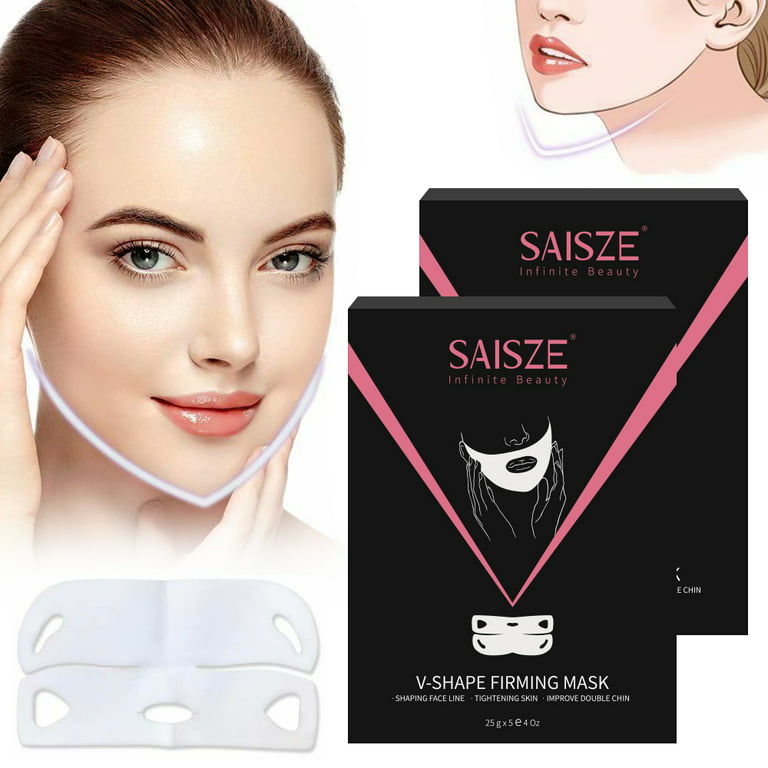 SAISZEV 10 Pcs Double Chin Reducer V Line Face Lifting Mask, Face