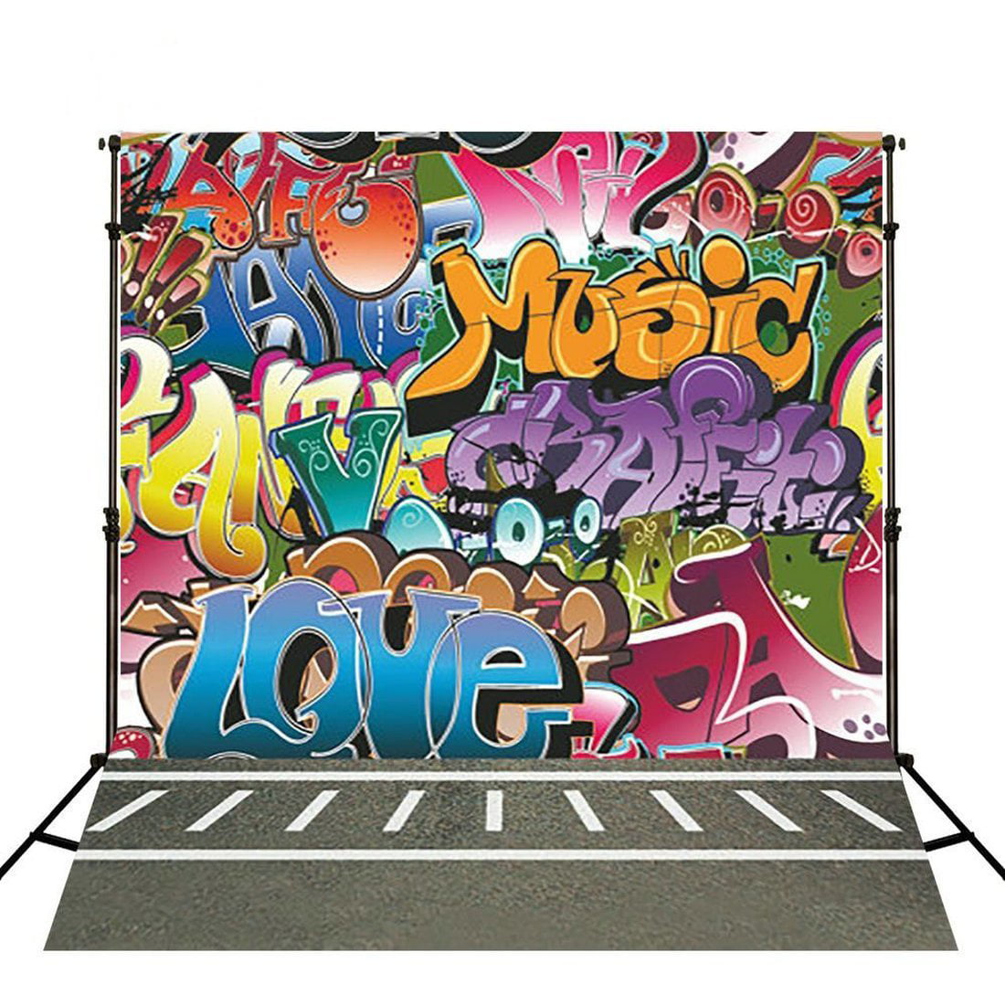 SZZWY Music Art Graffiti Backdrops Decorate Backdrop Music Club Photography Background Props Studio Display Mural 7X5ft LYLS016