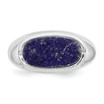 thumbnail image 4 of Solid 14K White Gold Men's Blue Lapis Diamond Ring Band Size 12 (.01 cttw.), 4 of 6
