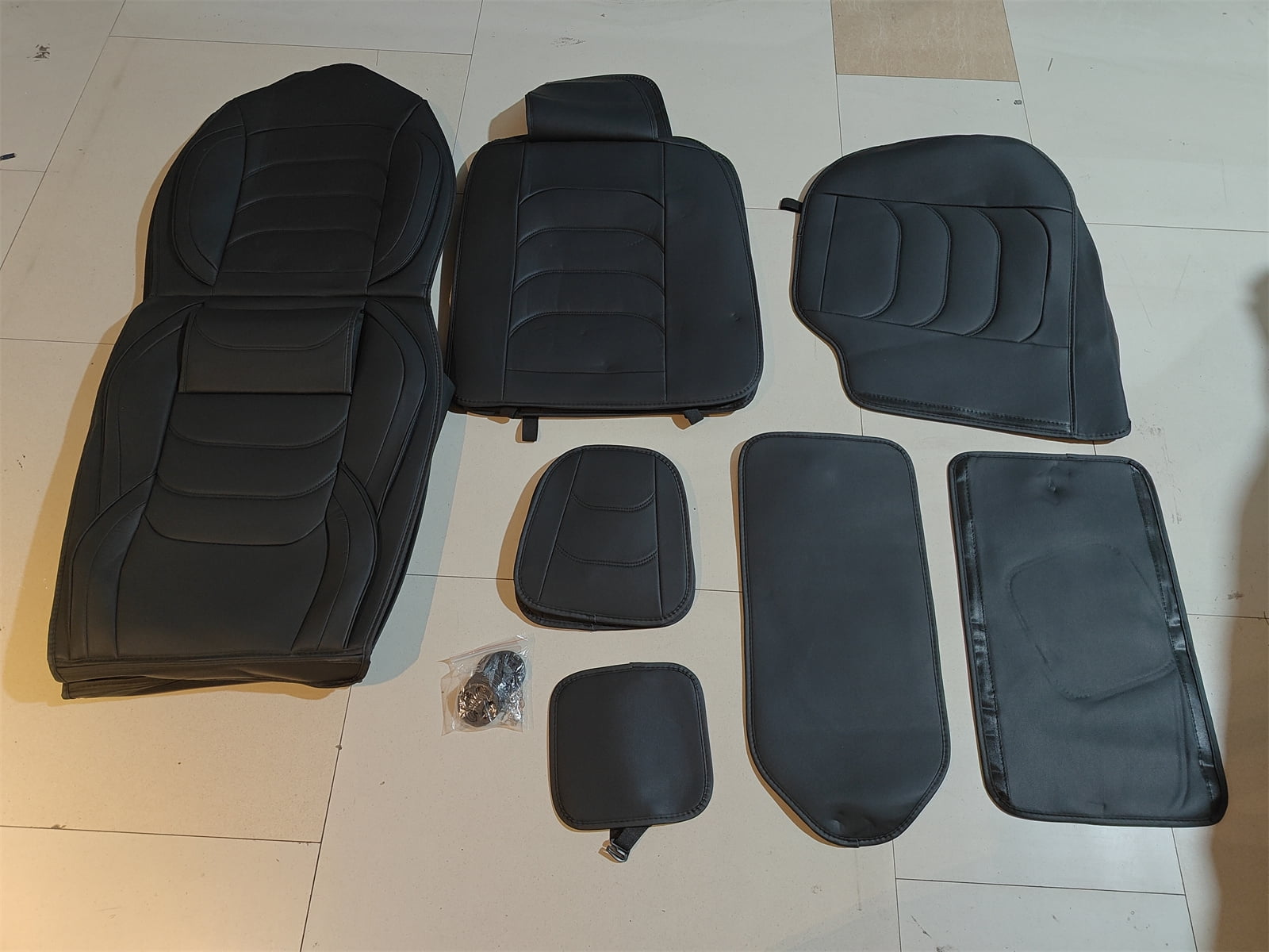 OTOEZ Universal Car Seat Cover, 5-Seat Full Set PU Leather, Front Rear Seat Protector, Waterproof Cushion Fit Most Honda Toyota Chevy Ford Nissan Vehicle Truck SUV