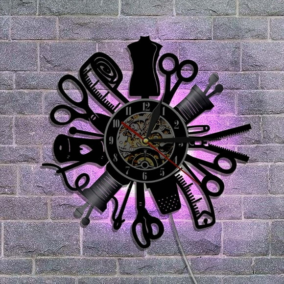 Horloge Murale en Disque Vinyle Outil de Stylisme Horloge Murale