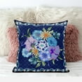 thumbnail image 2 of Flowers Indoor/Outdoor Pillow in Indigo Yellow Dark Blue 28x28, 2 of 4