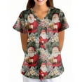 thumbnail image 5 of Garbnen Christmas Women's Scrub Tops V Neck Short Sleeve Womens Business Casual Tops Thanksgiving Holiday Nurse Uniforms with Pockets S-5XL, 5 of 5