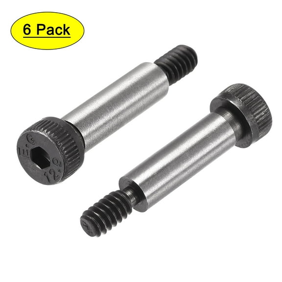 Uxcell Alloy Steel Socket Head Shoulder Bolts, 3/4" x1/4" Shoulder, #10-24 Thread, 6 Pack