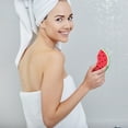 thumbnail image 2 of 4 esponjas de baño con forma de fruta, lindas esponjas de baño con forma de sandía y fresa, esponjas de ducha con forma de fruta de dragón para niños., 2 of 5