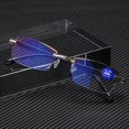 thumbnail image 1 of Gafas de lectura plegables para hombre con marco y borde de diamante integrado y película antiazul, 1 of 5