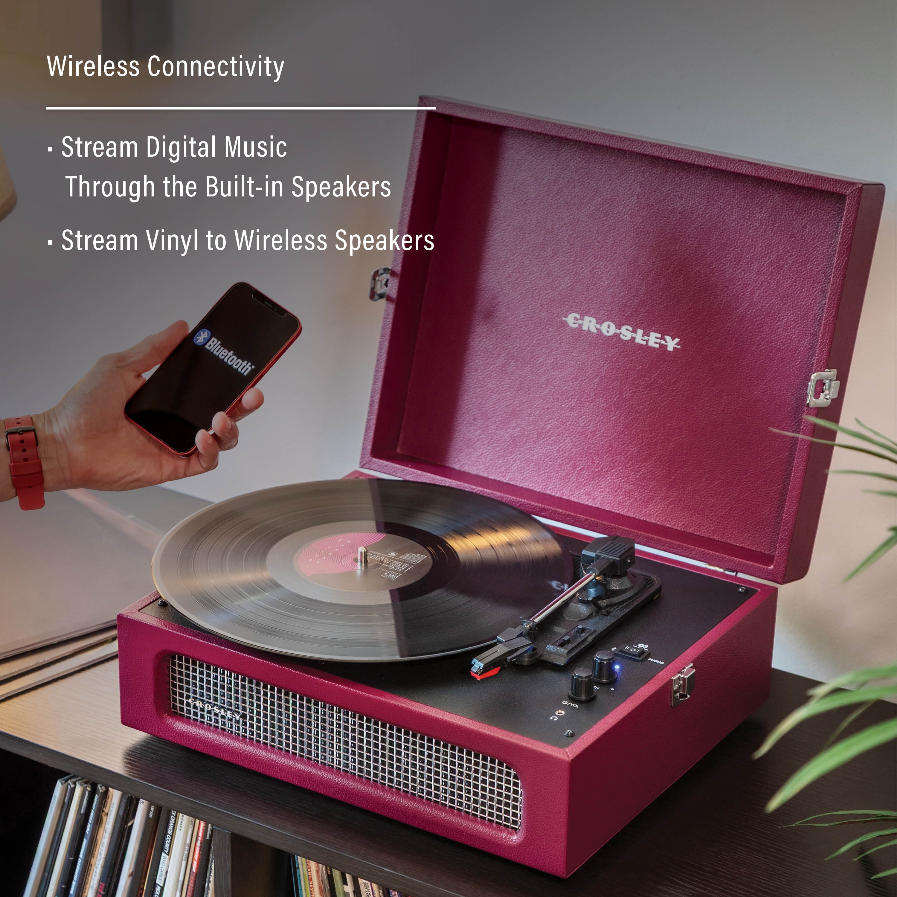 Crosley Voyager Vinyl Record Player with Speakers and Bluetooth - Audio Turntables