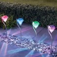 thumbnail image 1 of Luces solares para exteriores con carga solar, estaca de acero inoxidable con LED que cambian de 7 colores para decorar caminos, 1 of 4