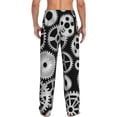 thumbnail image 3 of Picia Metallic Gears Mens Soft Woven Cotton Elastic Waistband Sleep Pajama Pant Lounge Sleep Pant With Pockets And Drawstring-Medium, 3 of 9