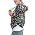 thumbnail image 2 of Kdxio Colorful With Blue Oriental Print Womens Oversized Hoodies Sweatshirts Hooded Pullover Tops Sweaters Casual-Large, 2 of 7