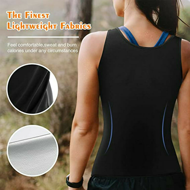 Lilvigor Sauna Sweat Vest for Women Hot Polymer Waist Trainer Weight Loss  Sauna Suit Slimming Workout Body Shaper Corset with Zipper