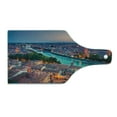 thumbnail image 2 of European Cutting Board, Verona Italy During Summer Sunset Blue Hour Adige River Medieval Historcal, Tempered Glass Cutting and Serving Board, Wine Bottle Shape, Aqua Coral Green, by Ambesonne, 2 of 5