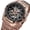 Rose, variant on Men's Watch Automatic Mechanical Watch Skeleton Watch Stainless Steel Watch Open Heart Dial Sport Style Analog Wristwatch Unique Fashion Watch Business Casual Watch Gift for Men