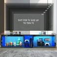 thumbnail image 5 of ChVans Modern LED TV Stand for TVs up to 90" with Adjustable LED Lights/Outlet, High Gloss Entertainment Center with Open Shelves Storage, Media Console TV Stands for Living Room, Game room, Bedroom, 5 of 6