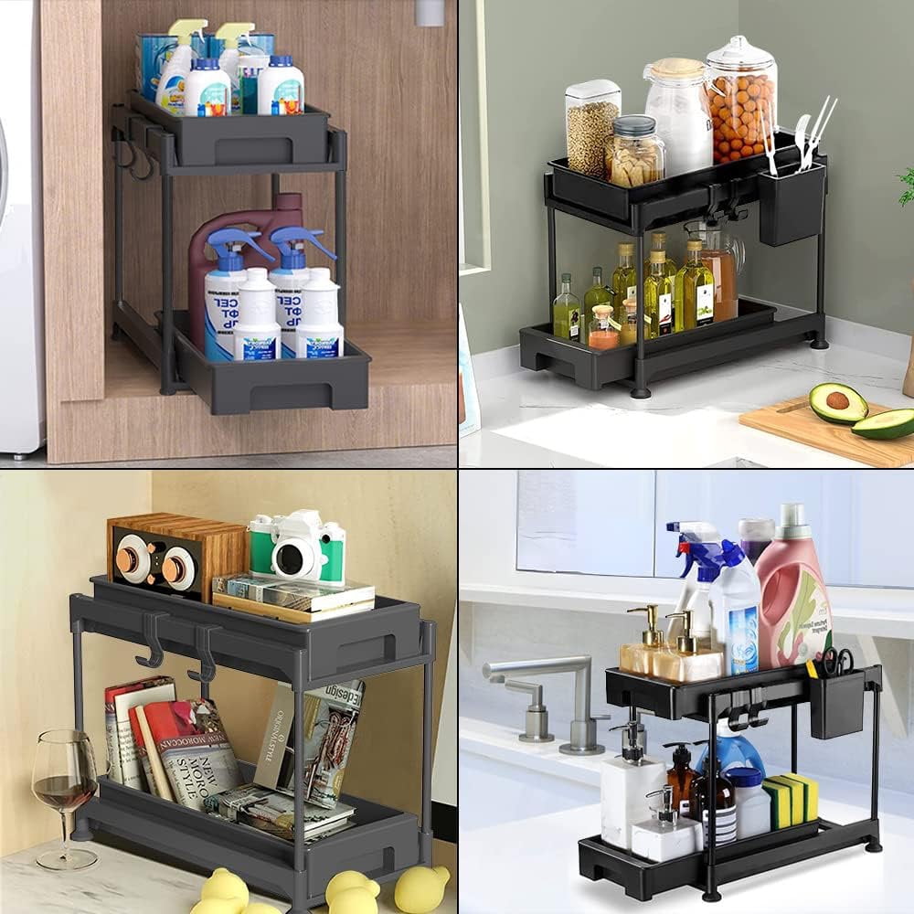ShadeMart Under Sink Pull Out Organizer Shelf Cabinet Storage Shelves