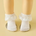 thumbnail image 3 of SUNSIOM Baby Toddlers Girls White Cotton Princess Style Eyelet Ruffles Lace Top Frilly Mesh Spring Summer Princess Socks 0-12 Years, 3 of 6