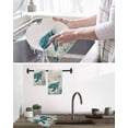 thumbnail image 5 of Teal Sea Turtle Coastal Kitchen Dish Towels for Drying Dishes Set of 4, Vintage Summer Beach Nautical Waffle Weave Microfiber Hand Tea Bathroom Towels Quick Dry & Absorbent Towel 12x12, 5 of 7