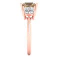 thumbnail image 3 of 2.5 ct Princess Cut Simulated Champagne Diamond Three-Stone Engagement Ring for Women in 18K Rose Gold, 3 of 5