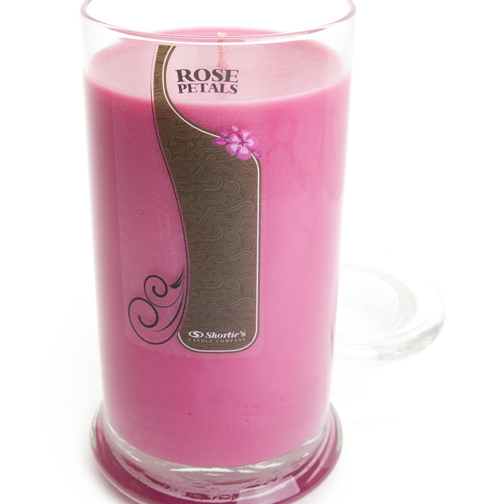 Rose Petals Candle Large Pink 16.5 Oz. Highly Scented Jar Candle