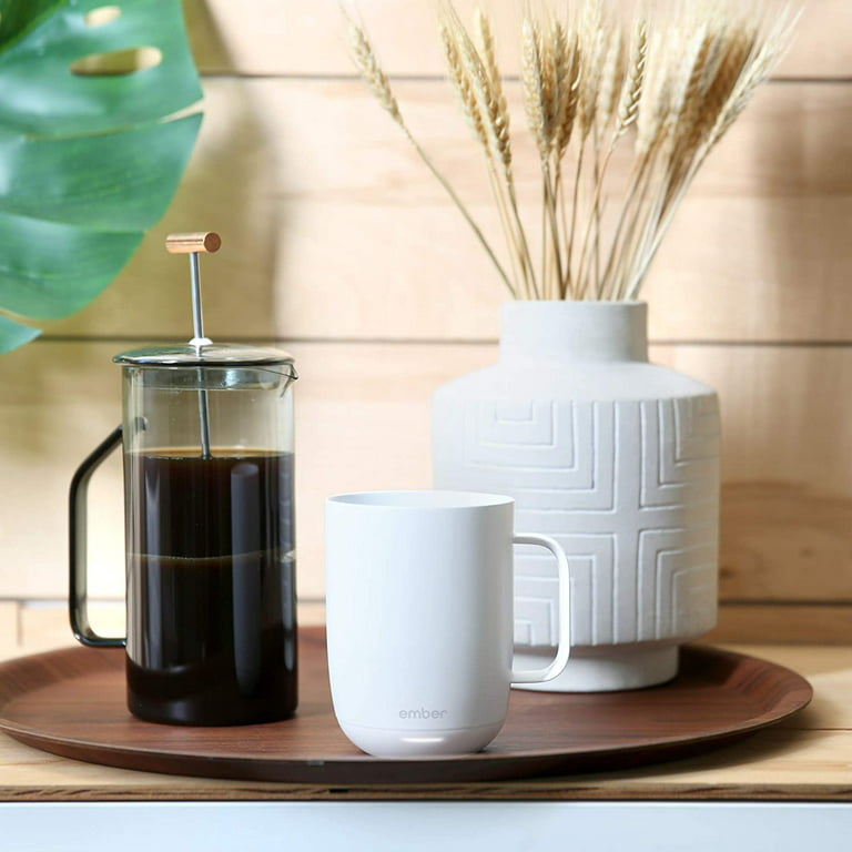 Ember Temperature Control Smart Mug 2, 14 oz, White, 80 min. Battery Life -  App Controlled Heated Coffee Mug - Improved Design 