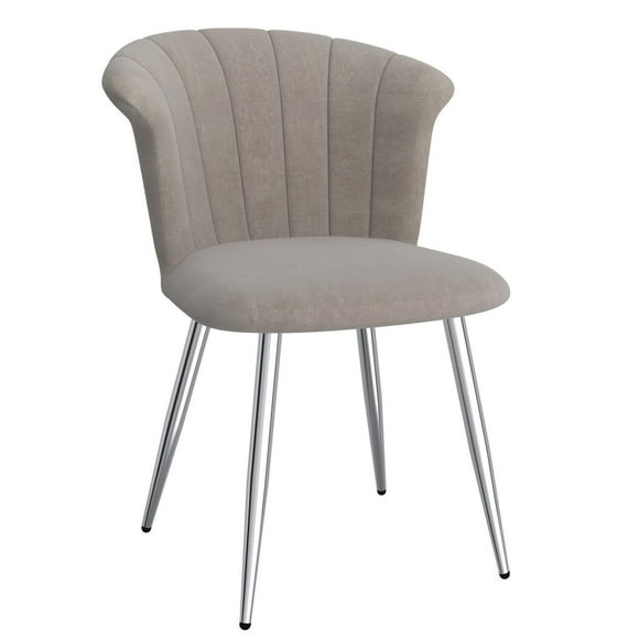 Chaise, Jeu de 2 en Velours et Métal - Gris