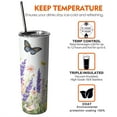 thumbnail image 6 of 20oz Butterfly and Flower Skinny Tumblers Stainless Steel Tumbler with Lid and Straw,Vacuum Insulated Double Wall Travel Tumbler Cups with Cleaning Brush for Coffee,Tea, 6 of 6