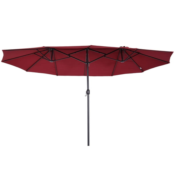 Outsunny 15ft Doublesided Patio Umbrella with Twin Canopy, Extra Large
