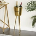 thumbnail image 2 of DecMode Modern Aluminum Gold Wine Bucket with Tripod Stand, 10"W x 28"H, 2 of 9