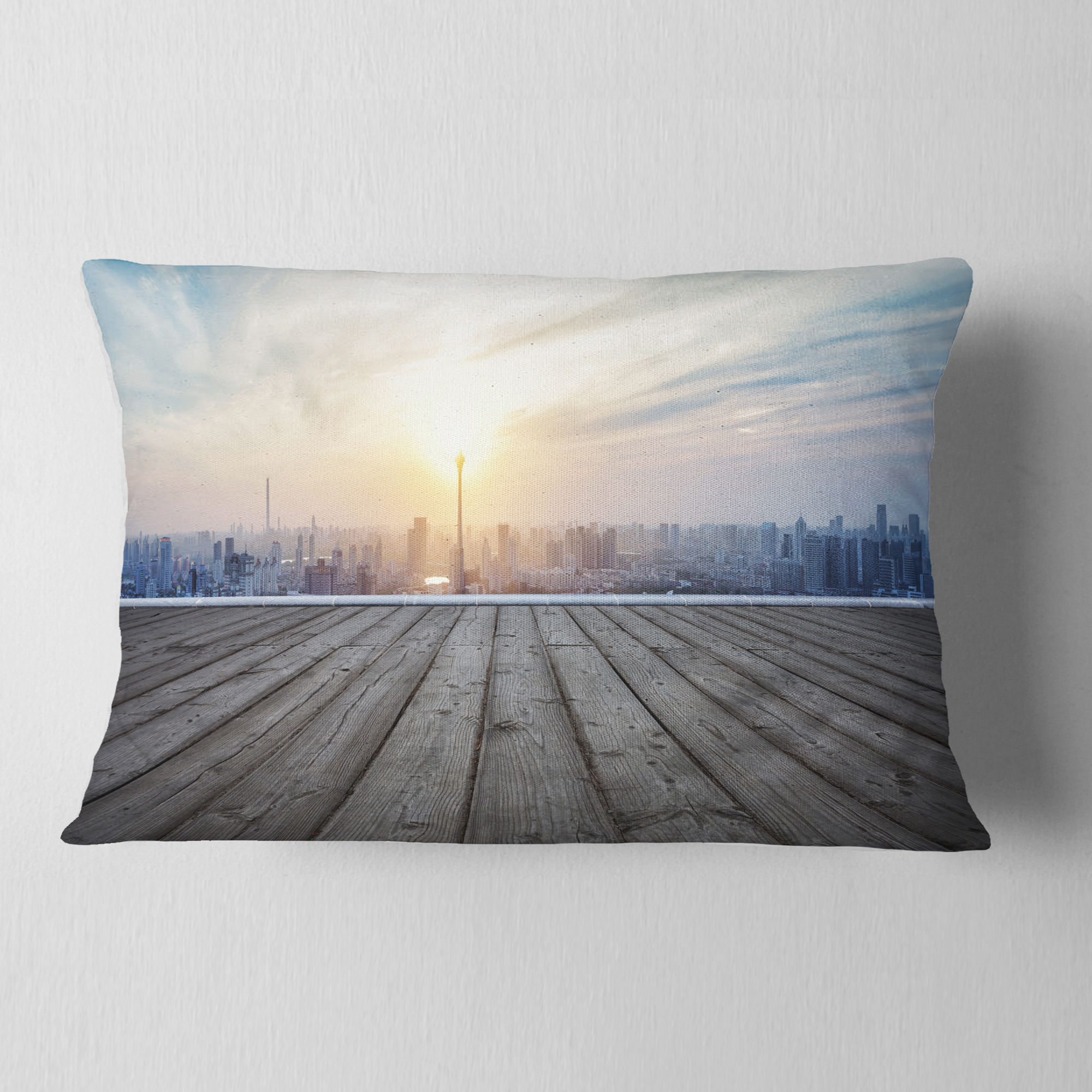 Designart 12" x 20" Multi-color Polyester Throw Pillow